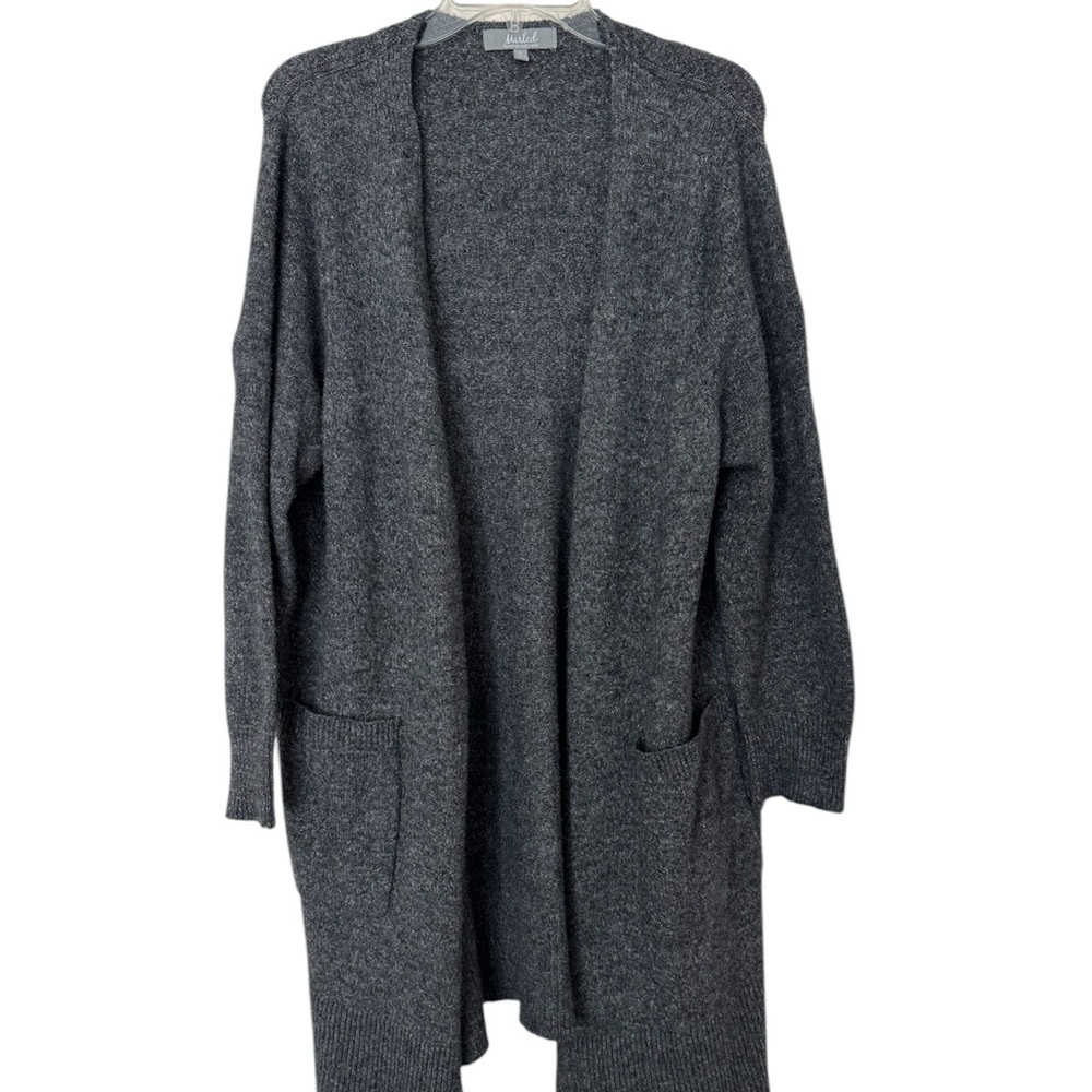 Marled Women’s Plus Size 1X Long Gray Open Cardigan Sweater